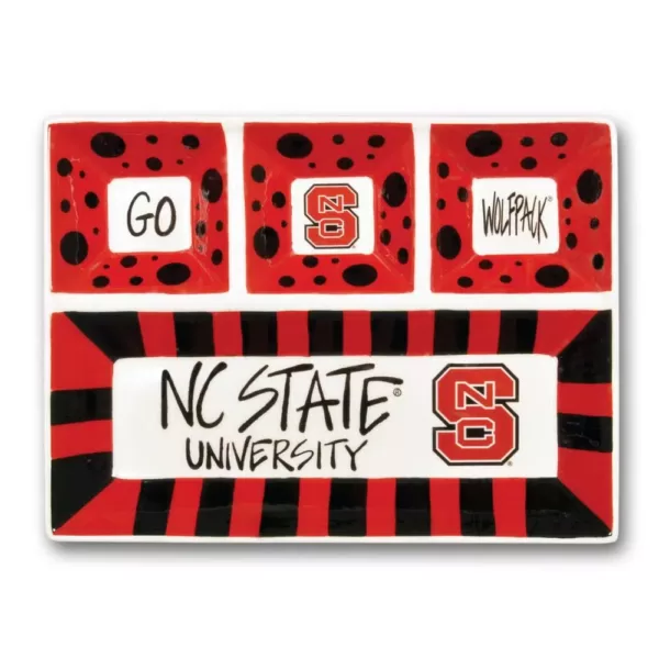 Magnolia Lane NC State Ceramic 4 Section Tailgating Serving Platter