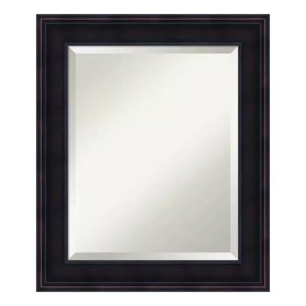 Amanti Art Annatto 21 in. W x 25 in. H Framed Rectangular Beveled Edge Bathroom Vanity Mirror in Mahogany