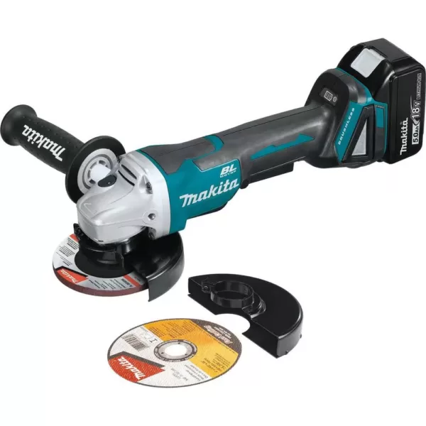 Makita 18-Volt LXT Brushless 4-1/2 in./5 in. Paddle Switch Cut-Off/Angle Grinder Kit with bonus 18-Volt LXT L.E.D. Flashlight