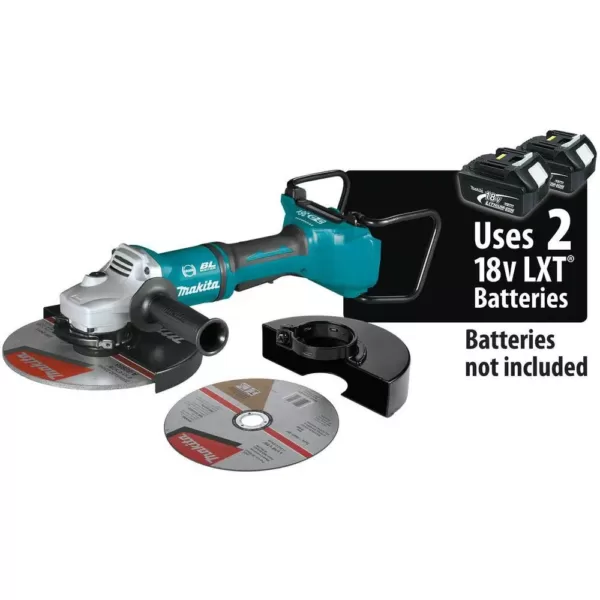 Makita 18-Volt X2 LXT Lithium-Ion (36V) Brushless Cordless 9 in. Paddle Switch Cut-Off/Angle Grinder w Electric Brake Tool Only