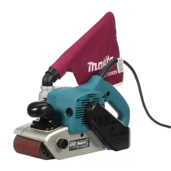 Makita 11 Amp 4 in. x 24 in. Corded Belt Sander with Abrasive Belt, 80G Belt and Dust Bag