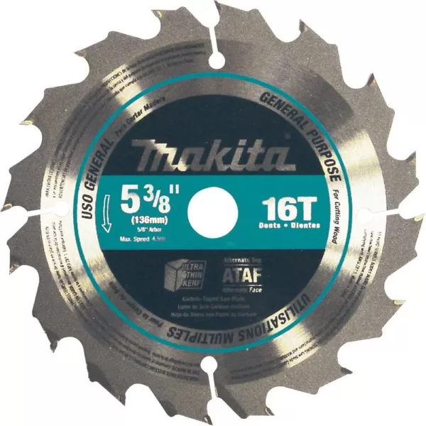 Makita 5-3/8 in. 16-Teeth General Purpose Carbide-Tipped Circular Saw Blade