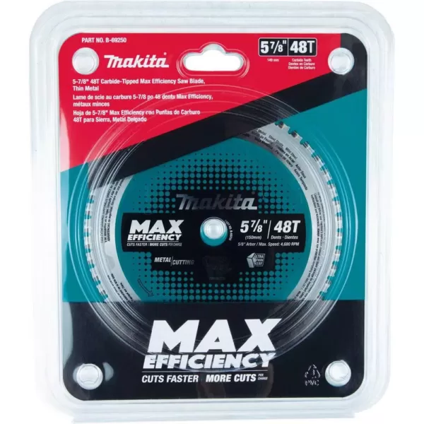 Makita 5-7/8 in. 48T Carbide-Tipped Max Efficiency Saw Blade, Thin Metal