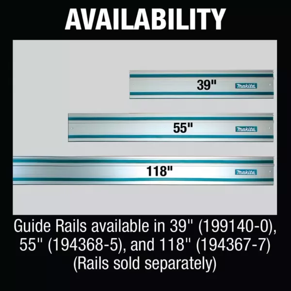 Makita 18-Volt X2 LXT (36V) Brushless 6-1/2 in. Plunge Circ Saw Kit (5.0 Ah) w/55 in. Guide Rail and Guide Rail Clamp (2-Pack)