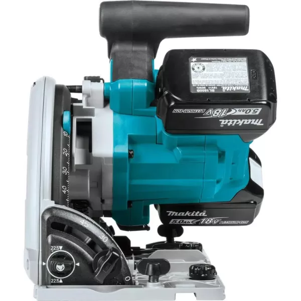 Makita 18V X2 LXT (36V) Brushless 6-1/2 in. Plunge Circular Saw Kit 5.0Ah with bonus Guide Rail and 18V Brushless Impact Driver