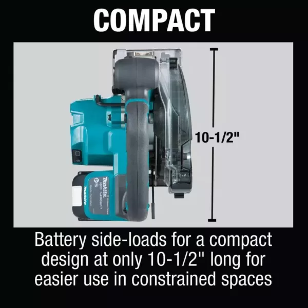 Makita 18-Volt 5-7/8 in. 5.0 Ah LXT Lithium-Ion Brushless Cordless Metal Cutting Saw Kit with Electric Brake and Chip Collector