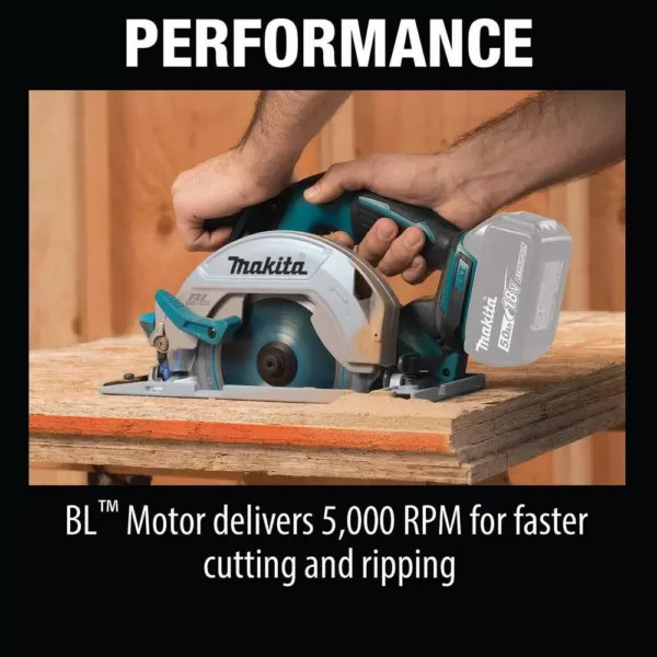 Makita 18-Volt LXT Lithium-Ion Brushless Cordless 6-1/2 in. Circular Saw with Electric Brake and 24T Carbide Blade (Tool-Only)