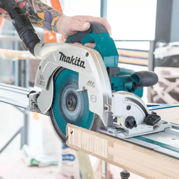 Makita 18-Volt x2 LXT Lithium-Ion (36-Volt) Brushless Cordless 9-1/4 in. Circular Saw w/Guide Rail Compatible Base (Tool Only)