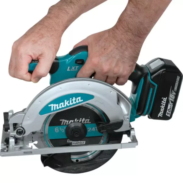 Makita 18-Volt 5.0 Ah LXT Lithium-Ion Cordless 6-1/2 in. Circular Saw Kit