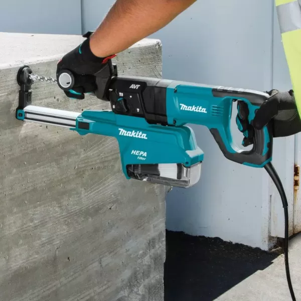 Makita 14 in. 76 cc 4-Stroke Engine Gas Saw with Bonus 1 in. AVT Rotary Hammer, SDS-Plus Bits with HEPA Dust Extractor