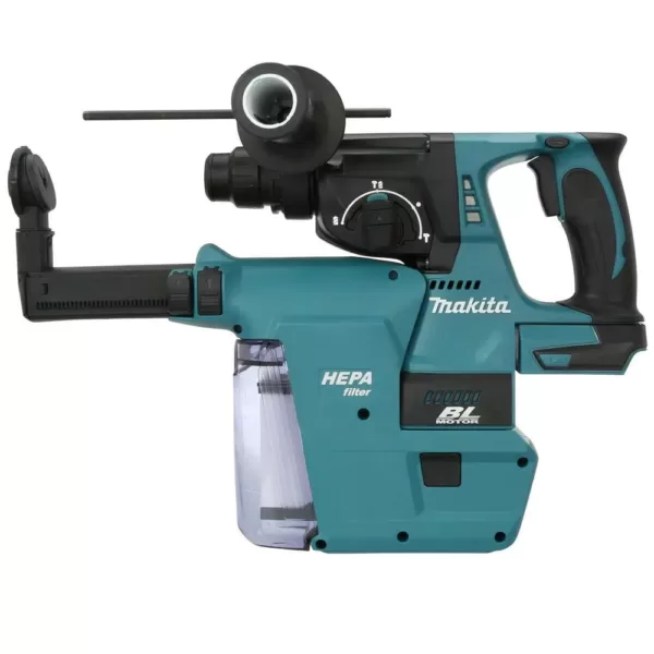 Makita 18-Volt LXT Li-Ion 1 in. Brushless Cordless SDS-Plus Concrete/Masonry Rotary Hammer (Tool-Only) W/ built-on HEPA Vacuum