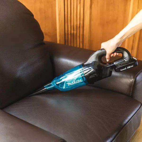 Makita 18-Volt LXT Lithium-Ion Compact Brushless Cordless Vacuum Kit, 2.0Ah with Black Cyclonic Vacuum Attachment with Lock