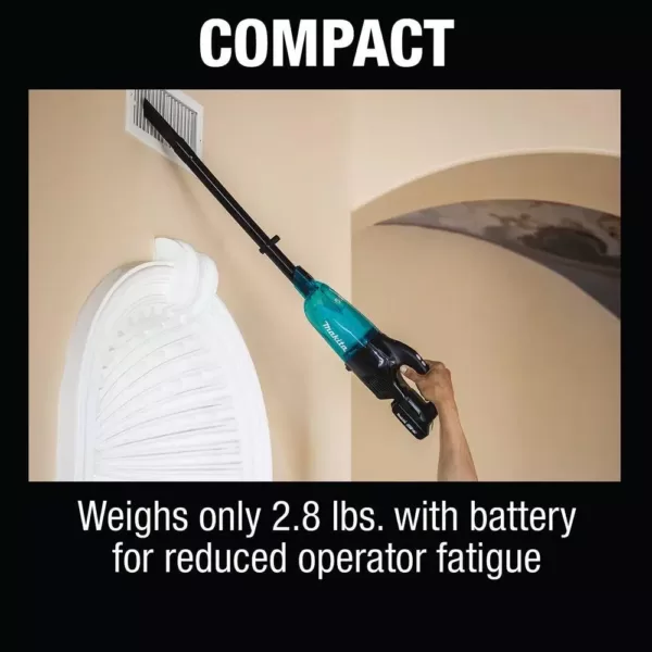 Makita 18-Volt LXT Compact Brushless Cordless 3-Speed Vacuum Kit, 2.0Ah with Black Cyclonic Vacuum Attachment with Lock