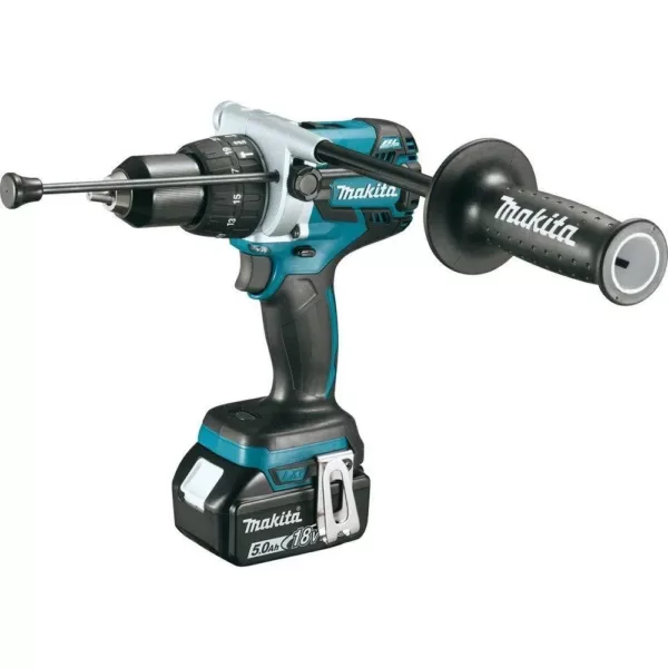 Makita 18-Volt LXT Lithium-Ion 1/2 in. Brushless Cordless Hammer Drill Kit with (2) Batteries (5.0 Ah), Charger and Hard Case