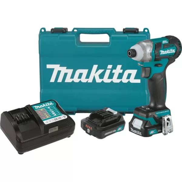 Makita 12-Volt MAX CXT Lithium-Ion Brushless 1/4 in. Cordless Impact Driver Kit with (2) Batteries 2.0Ah, Charger, Hard Case