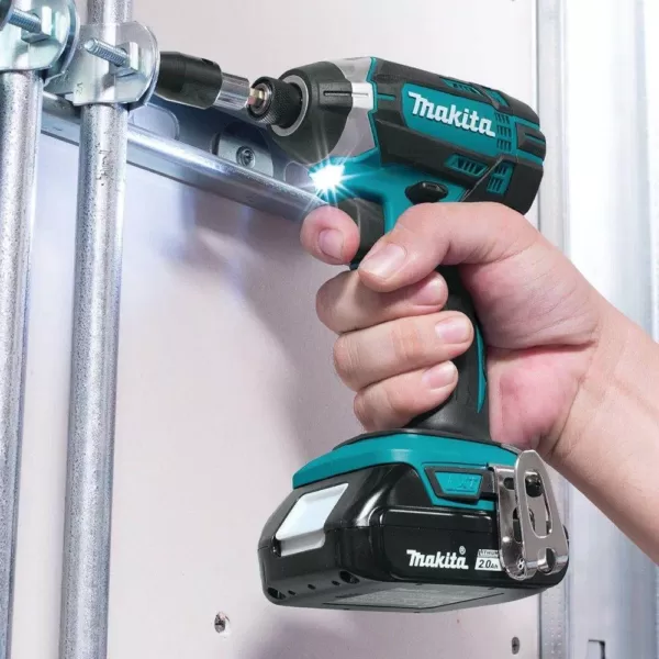 Makita 18-Volt LXT Lithium-Ion Cordless 1/4 in. Compact Impact Driver Kit with Two 2.0 Ah Batteries Rapid Charger and Hard Case