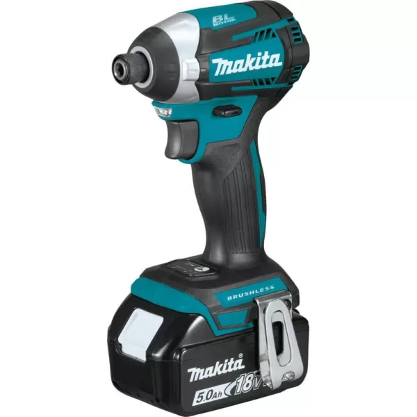 Makita 18-Volt LXT Lithium-Ion Brushless Cordless Quick-Shift Mode 3-Speed Impact Driver with (2) Batteries 5.0Ah, Hard Case