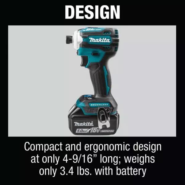 Makita 18-Volt LXT Brushless 4-Speed Impact Driver Kit with ImpactXPS 3 Pc. Socket Adapter Set and ImpactXPS 60 Pc. Bit Set