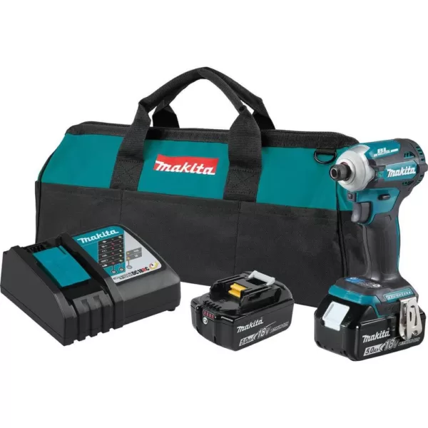 Makita 18-Volt LXT Brushless 4-Speed Impact Driver Kit with ImpactXPS 3 Pc. Socket Adapter Set and ImpactXPS 60 Pc. Bit Set