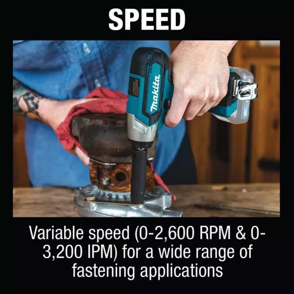 Makita 12-Volt MAX CXT Lithium-Ion Cordless 1/2 in. Sq. Drive Impact Wrench with bonus 12-Volt MAX CXT Battery Pack 4.0Ah