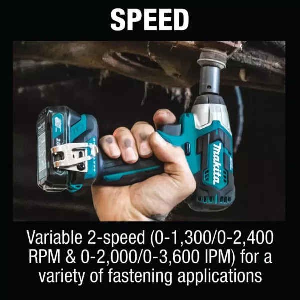 Makita 12-Volt MAX CXT Lithium-Ion Brushless Cordless 3/8 in. sq. Drive Impact Wrench Kit (2.0 Ah)