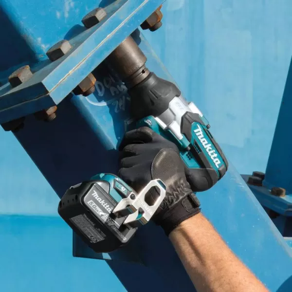 Makita 18-Volt LXT Lithium-Ion Brushless Cordless High Torque 3/4 in. Square Drive Impact Wrench With (2) Batteries 5.0Ah, Bag