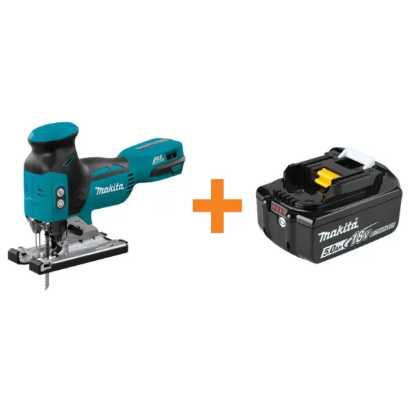 Makita 18-Volt LXT Lithium-Ion Brushless Cordless Barrel Grip Jig Saw Tool-Only with Bonus 18-Volt LXT 5.0 Ah Battery