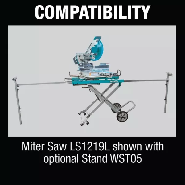 Makita 15 Amp 12 in. Dual-Bevel Sliding Compound Miter Saw with Laser with bonus Pneumatic 16-Gauge, 2-1/2 in. Finish Nailer