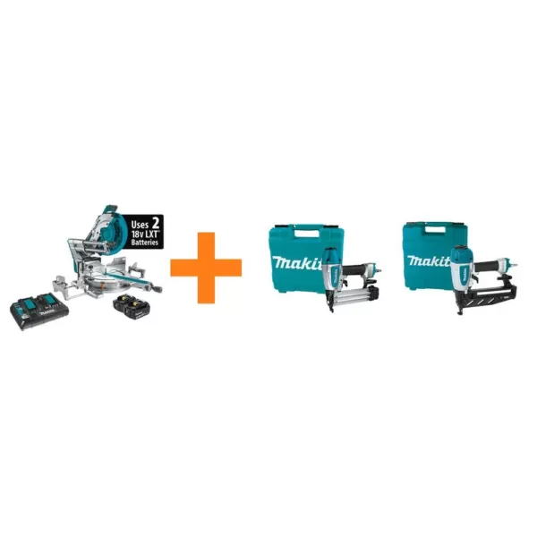 Makita 18V X2 LXT 36V 12 in. Brushless Dual-Bevel Sliding Compound Miter Saw Kit with Bonus Brad Nailer and Finish Nailer