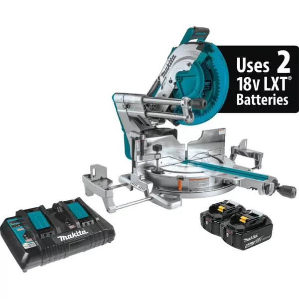 Makita 18V X2 LXT 36V 12 in. Brushless Dual-Bevel Sliding Compound Miter Saw Kit with Bonus Brad Nailer and Finish Nailer