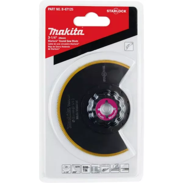 Makita 3-1/4 in. Starlock Round Saw Blade (BiM-TiN), 18TPI