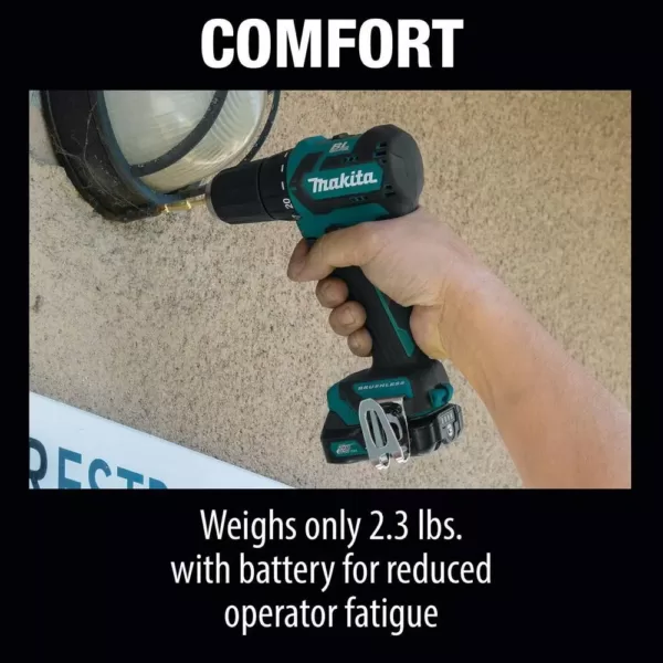 Makita 12-Volt Max CXT Lithium-Ion 3/8 in. Brushless Cordless Driver Drill Kit with (2) Batteries (2.0 Ah), Charger, Hard Case