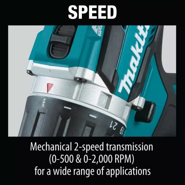 Makita 18-Volt LXT Lithium-Ion Compact Brushless Cordless 1/2 in. Driver-Drill Kit with Two 5.0 Ah Batteries, Charger, Bag