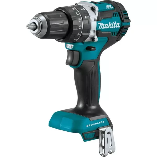 Makita 18V LXT 1/2 in. Brushless Hammer Driver-Drill, 6-1/2 in. Circ Saw and Recip Saw with bonus 18V LXT Starter Pack