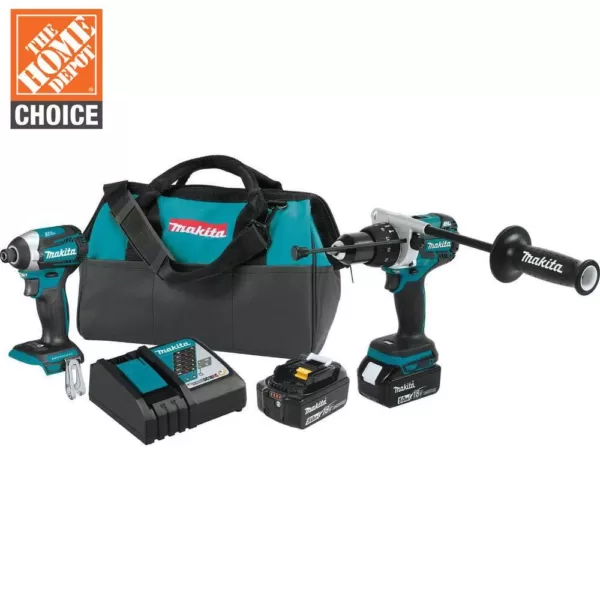 Makita 18-Volt LXT Lithium-ion Brushless Cordless 2-piece Combo Kit (Hammer Drill/ Impact Driver) 5.0Ah