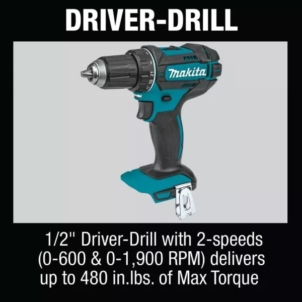 Makita 18-Volt Lithium-Ion Cordless 6-Piece Kit (Drill-Driver/ Impact Driver/ Circular Saw/ Recipro Saw/ Vacuum/ Light) 3.0Ah