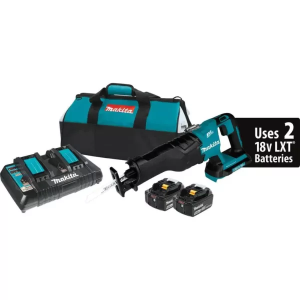 Makita 18-Volt X2 LXT Lithium-Ion (36-Volt) Brushless Cordless Reciprocating Saw Kit (5.0Ah) with 2 Batteries 5.0Ah and Charger