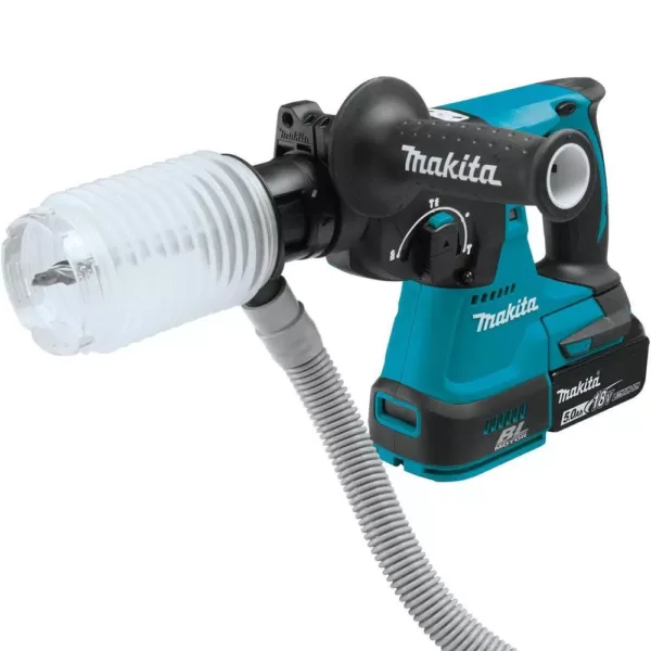 Makita 18V LXT 1 in. Brushless Cordless SDS-Plus Concrete/Masonry Rotary Hammer Drill Kit w/Bonus Dust Extraction Attachment