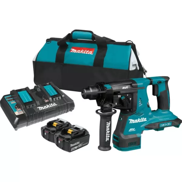 Makita 18-Volt X2 LXT Lithium-Ion 36-Volt 1-1/8 in. Brushless Cordless Rotary Hammer Kit 5.0 Ah