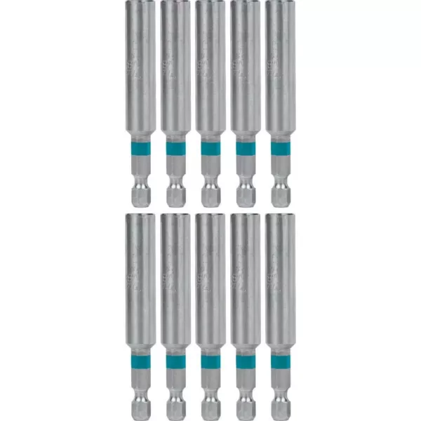 Makita ImpactX 3 in. Modified S2 Steel Magnetic Insert Bit Holder (10-Pack)