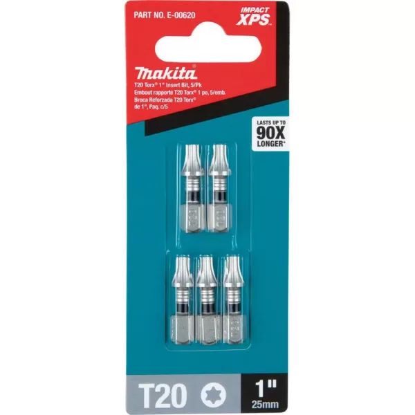 Makita IMPACT XPS T20 Torx 1 in. Insert Bit (5-Pack)