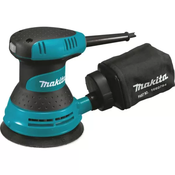 Makita 3 Amp 5 in. Corded Palm Grip Random Orbital Sander with Dust Bag, Hard Case