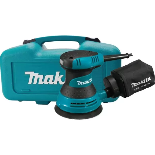 Makita 3 Amp 5 in. Corded Palm Grip Random Orbital Sander with Dust Bag, Hard Case