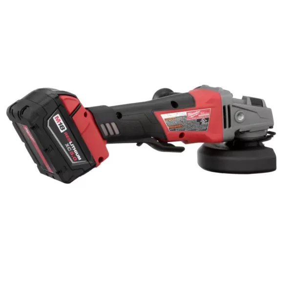 Milwaukee M18 FUEL 18-Volt Lithium-Ion Brushless Cordless 4-1/2 in. /5 in. Grinder with Paddle Switch Kit w/(2) 5.0 Ah Batteries