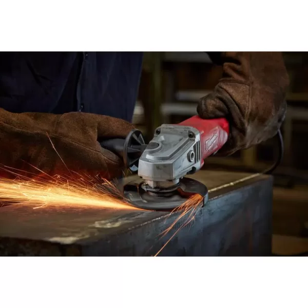 Milwaukee 11 Amp Corded 4-1/2 in. Small Angle Grinder with No-Lock Paddle