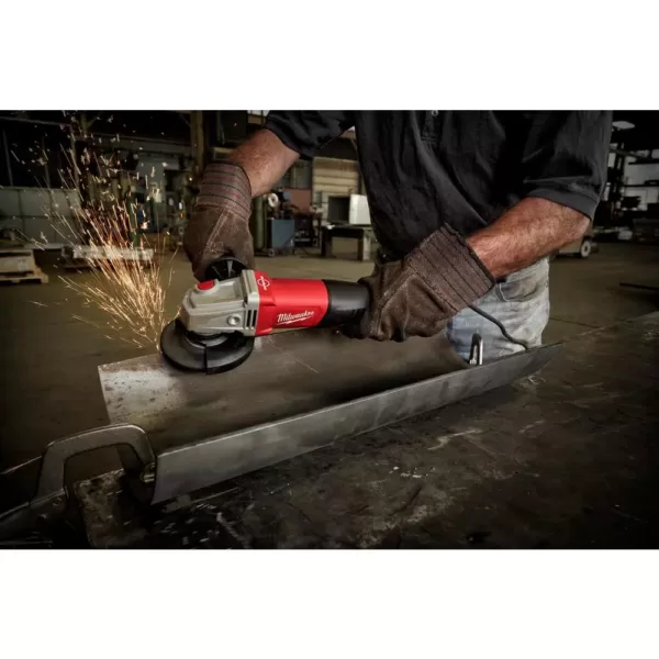 Milwaukee 11 Amp Corded 4-1/2 in. or 5 in. Braking Small Angle Grinder Paddle with No-Lock