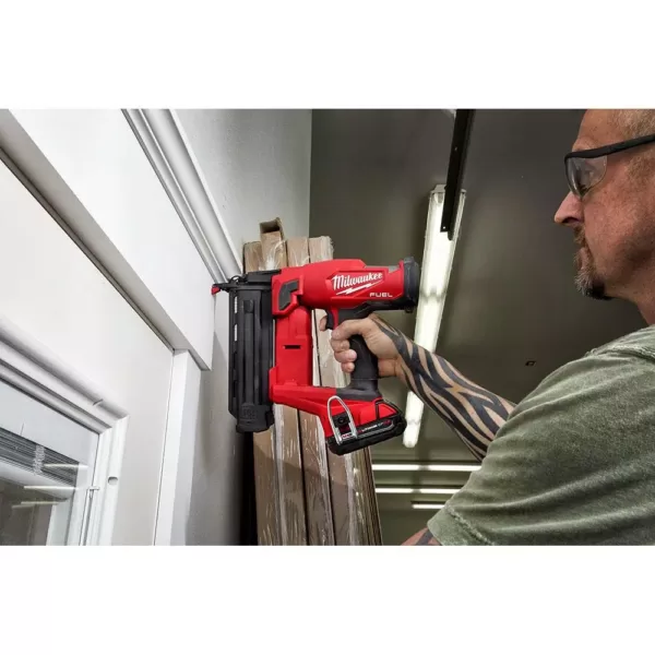 Milwaukee M18 FUEL 18-Volt 18-Gauge Lithium-Ion Brushless Cordless Gen II Brad Nailer and Tinted Performance Safety Glasses