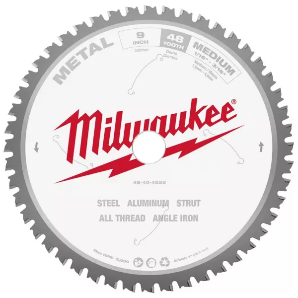 Milwaukee 9 in. x 48 Carbide Teeth Metal Cutting Circular Saw Blade