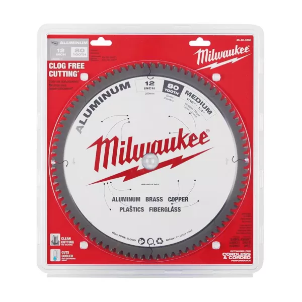 Milwaukee 12 in. x 80 Carbide Teeth Aluminum Cutting Circular Saw Blade