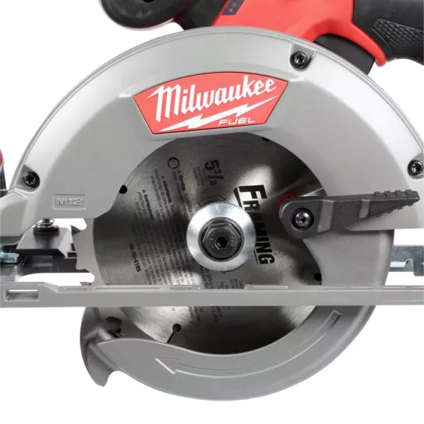 Milwaukee M12 FUEL 12-Volt Lithium-Ion Brushless Cordless 5-3/8 in. Circular Saw (Tool-Only) w/ 16T Carbide-Tipped Metal Saw Blade